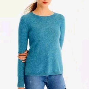 Tahari pure luxe 100% cashmere blue sweater large